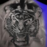 Tatuador Anderson depois cobertura com tigre