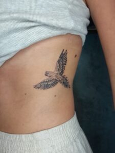 tatuagem arara tropical feminina