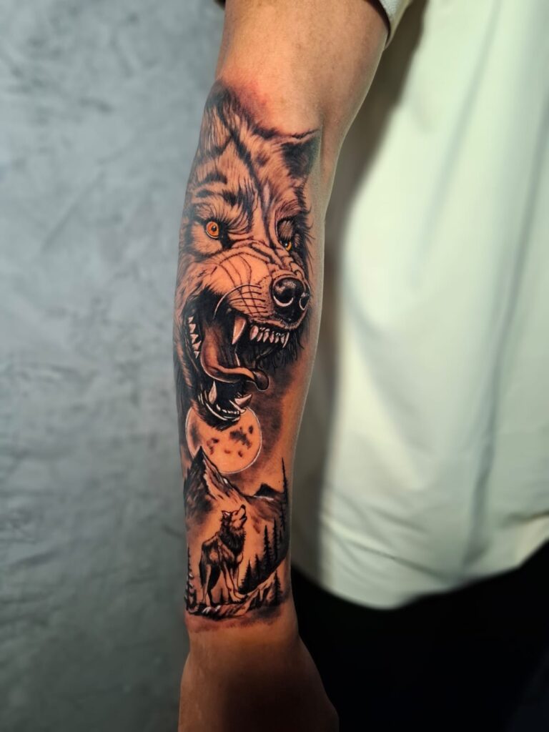 tatuagem lobo charles tatuador